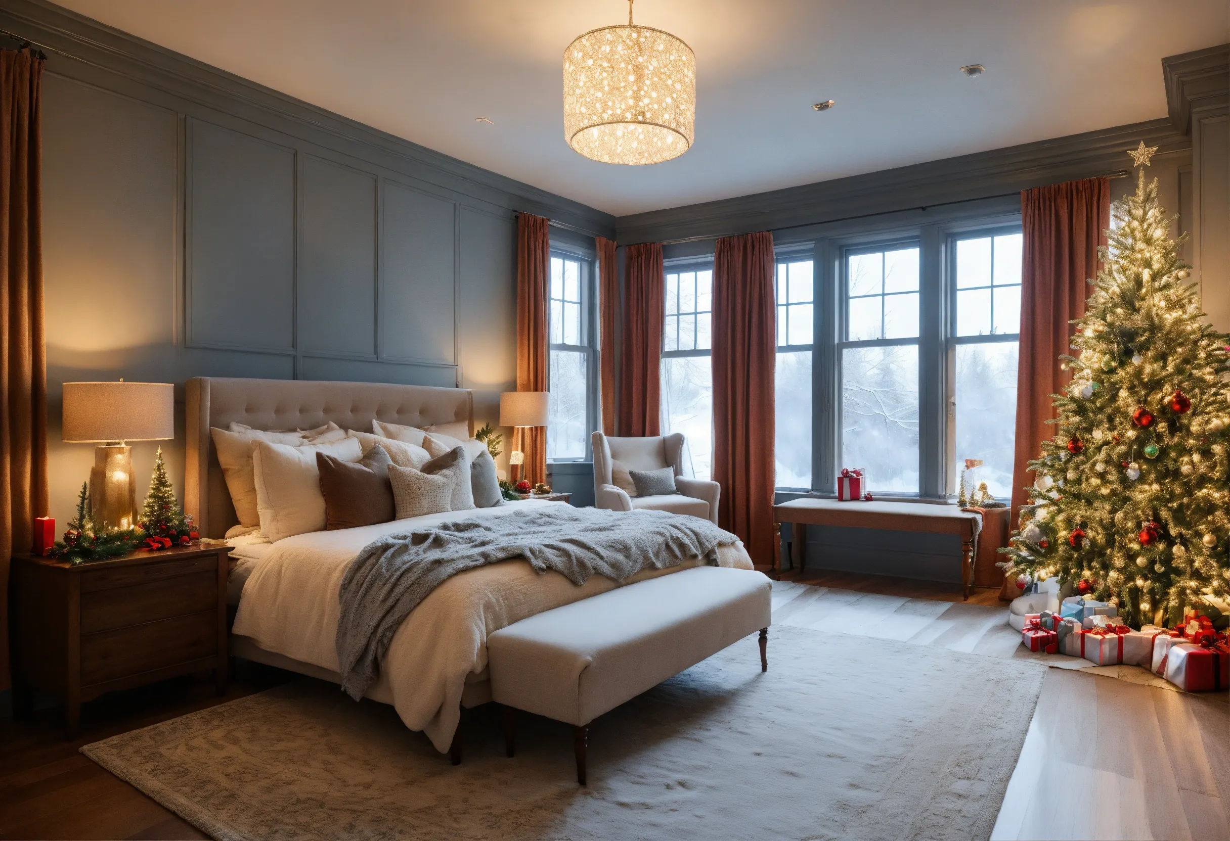 Abgedunkeltes Schlafzimmer